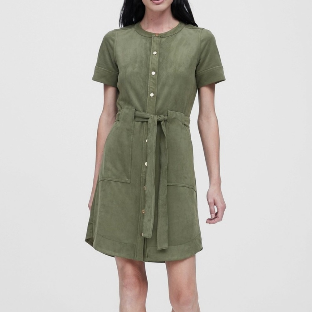 Banana Republic Vegan Suede Shirt Dress NWT
